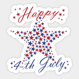 Happy 4-th of July Independence Day Sticker